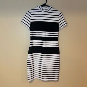 EXPRESS Black & White Striped Dress Size XS